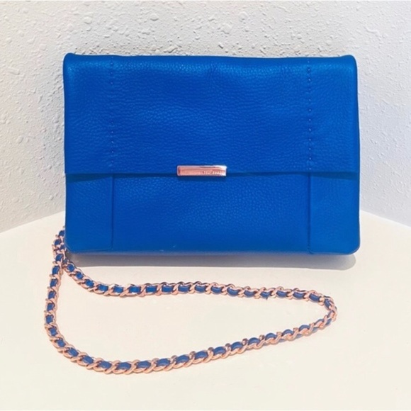 Ted Baker Parson blue UNLINED SOFT LEATHER‎ crossbody BAG brand new - Picture 2 of 16